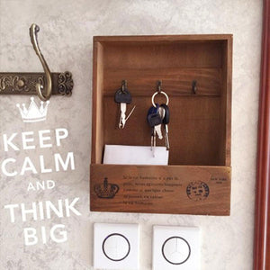 Creative Key Wood Box Sundries Retro Hook Hanger Storage Wooden Wall Holder Home Decor