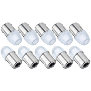 10PCS 1156 BA15S LED Reversing Light Brake Turn Signal Lamp Waterproof Replacement Bulb White Strobe Mode