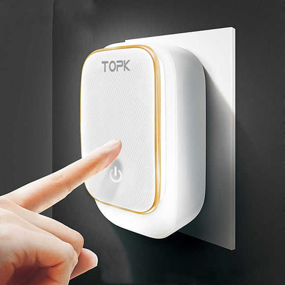 TOPK 3.4A 3 Ports Auto-ID USB Travel Wall Charger Adapter With Touch LED Lamp US UK AU EU Plug