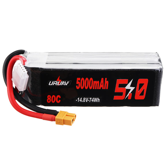 URUAV 14.8V 5000mAh 80C 4S Lipo Battery XT60 Plug for RC Boat Car Quadcopter Airplane