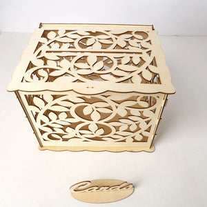 Wedding Card Box With Lock DIY Money Wooden Gift Leaf Boxes For Birthday Party