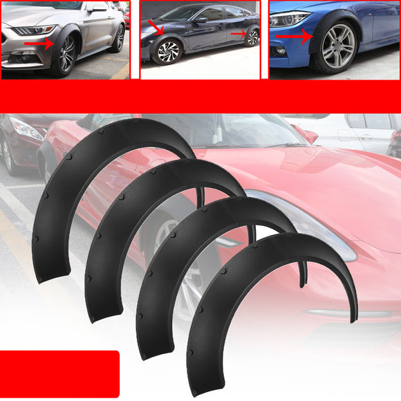 Universal Car Wheel Fender Flares 4 Piece Flexible Yet Durable Polyurethane Body Kits Extra Wide Body Wheel Arches