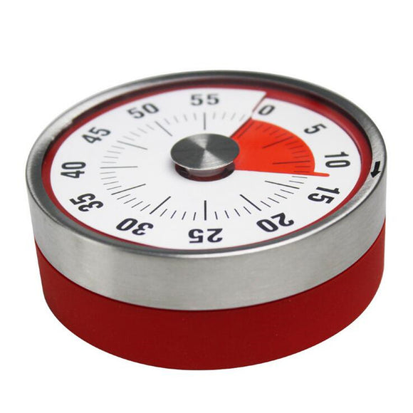 8cm Magnets Fridge Kitchen Timer Mechanical Reminder Sport Stainless Steel