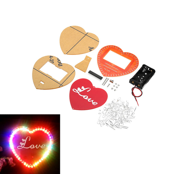 DIY Seven Color Heart Shaped LED Flow Lamp Production Kit DIY LED Flash Kit