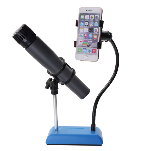 Studio Microphone Mic Desktop Stand Adapter with Clip Mobile Phone Live Holder