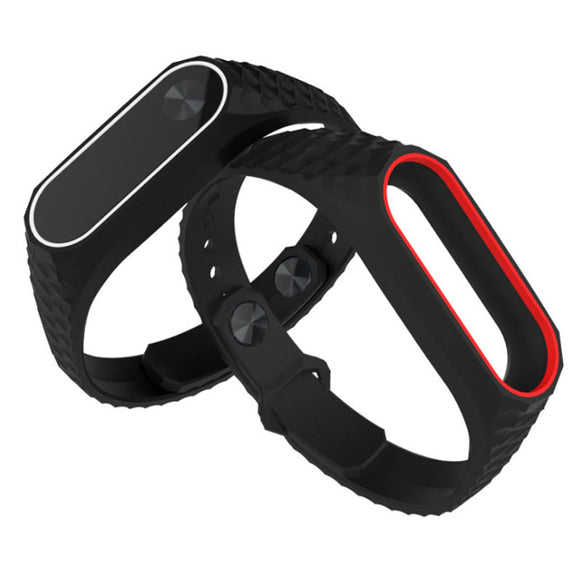 Bakeey 3D Silicone Double Color Replacement Strap Wristband for Xiaomi Miband 2