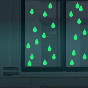 Honana DX-179 22PCS 4x6.5cm Fluorescent Glow Raindrop Water Drop Wall Sticker