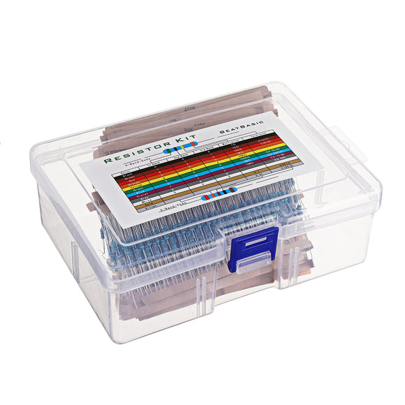 1460pcs 76 Kinds 1R-1M Value 5% 1/4W Metal Film Resistor Assorted Kit  20pcs Each Value with Plastic Case