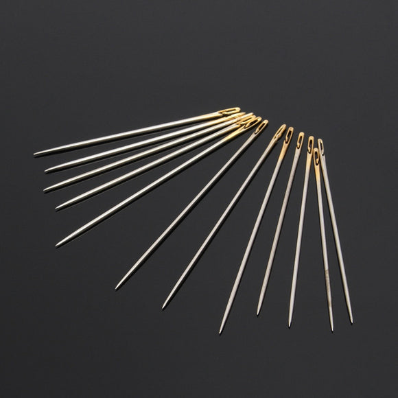 12Pcs Stainless Steel Sewing Needles Pins DIY Crafts Accessories Set for Old Men Blind