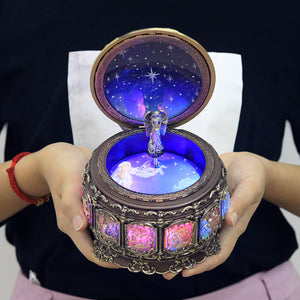 Vintage Zodiac Luminous Music Box with LED Lights Birthday Valentine's Day Gift Constellation