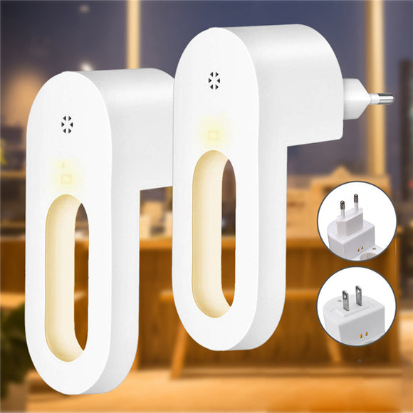 2pcs LED Light Sensor Night Lamp Socket Wall Plug-in Child bedroom Hallway AC100-240V