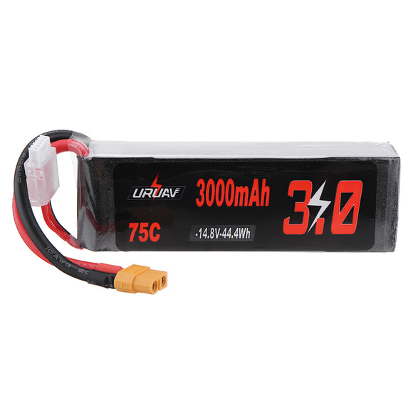 URUAV 14.8V 3000mAh 75C 4S Lipo Battery XT60 Plug for RC Racing Drone