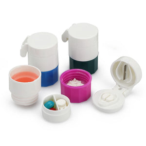 Honana HN-PB009 3 in 1 Portable Pill Case Cutter Crusher 4 Layers Travel Pill Medicine Box