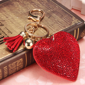 Heart Pendant Charm Crystal Car Key Ring Chain Handbags Pendant