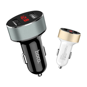 HOCO Z26 2.1A Dual USB LED Display Car Charger for iPhone XR XS Max for Samsung Xiaomi