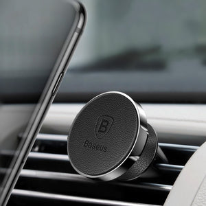 Baseus Leather Strong Magnetic 360 Degree Rotation Car Holder Stand for iPhone Xiaomi Mobile Phone