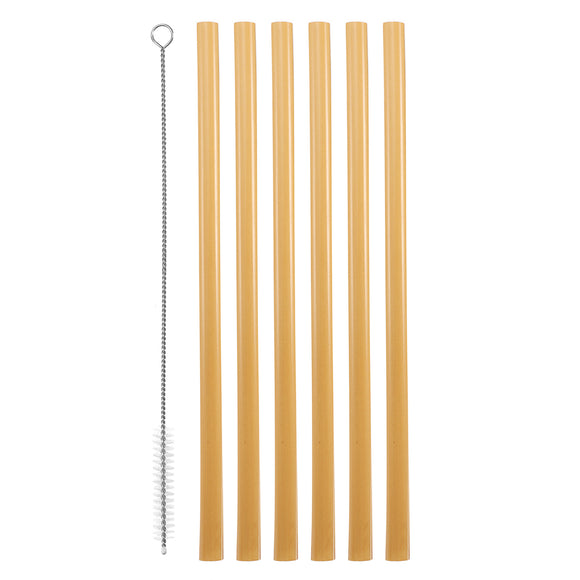 Bamboo Drinking Straw Reusable Straw Set With Clean Brush Natural Drinking Suction Tubes Straws