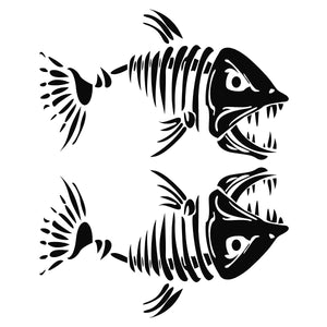 2PCS Skelett Fish Fisch Auto Vinyl Auto Decal Aufkleber Tuning Sticker