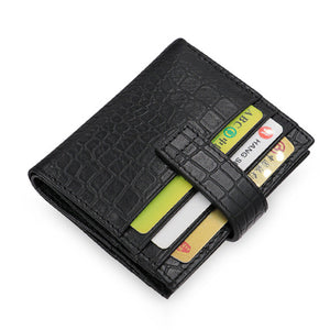 RFID Antimagnetic Genuine Leather Crocodile Grain Card Holder Wallet