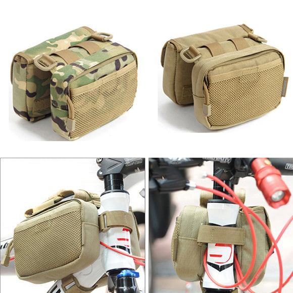 Bicycle Front Frame Tube Bag Saddle Pack Pouch Shoulder Bag Camo Pannier For Cycling