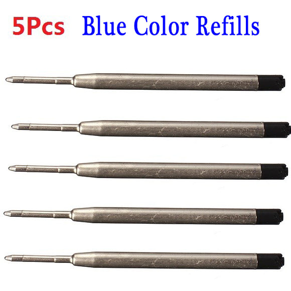 5pcs Blue Color Universal Tactical Defense Pen Metal Ballpoint Refills for LAIX B2 B006 B008 B009 Q1