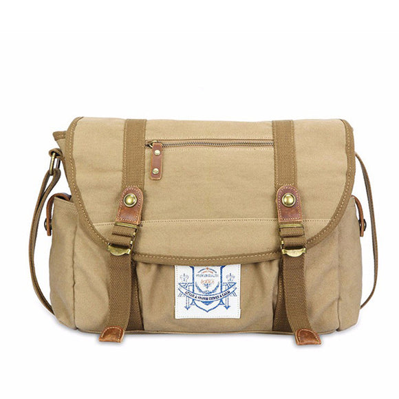 Men Vintage Canvas Messenger Bag Business Travel Shoulder Bag Satchel Bag