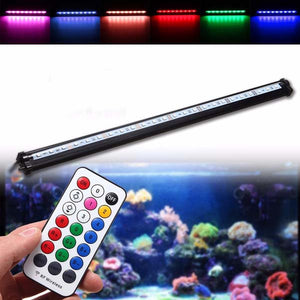 25CM RGB SMD5050 Rigid LED Strip Light Air Bubble Aquarium Fish Tank Lamp + Remote Control AC220V