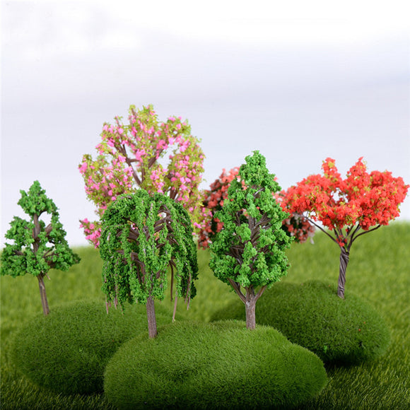 25Pcs/Lot 5cm Sand Table Model Micro Garden Landscape Wire Tree Color Mixing Decorations