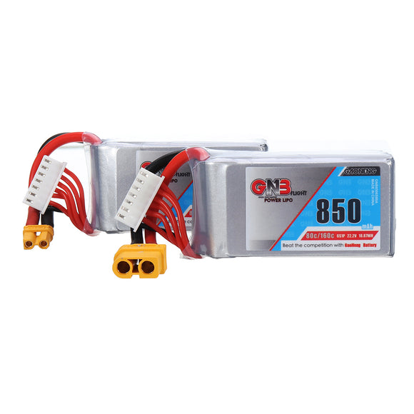 Gaoneng GNB 22.2V 850mAh 80C 6S Lipo Battery XT30/XT60 Plug for RC Drone