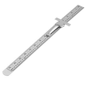 Machifit 6 Inch 0-150mm Stainless Steel Gauge Standard Rule Scale Depth Length Gauge Marking Measuring Tool with Detachable Clip