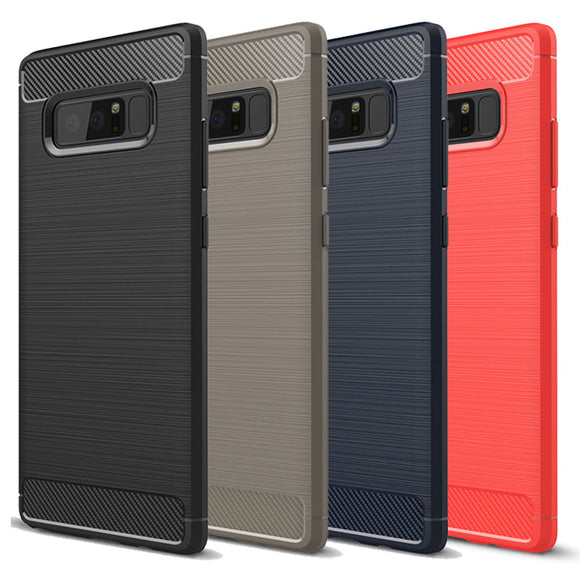 Bakeey Carbon Fiber Brushed Finish Anti Fingerprint Soft TPU Case For Samsung Galaxy Note 8