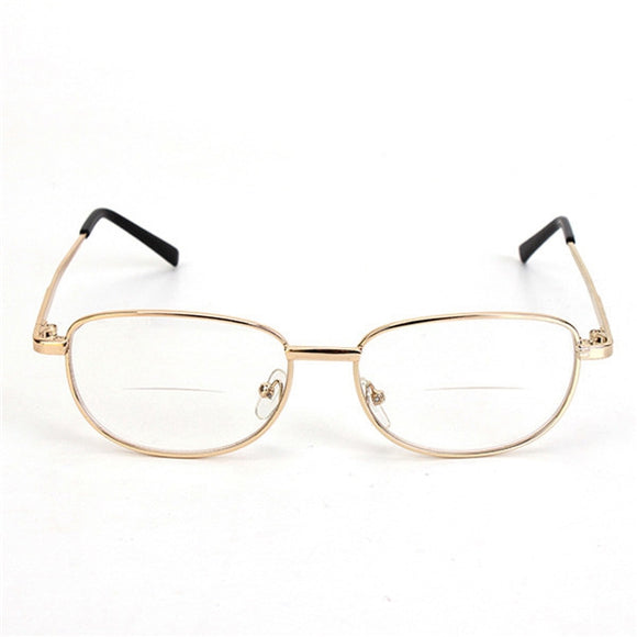 Metal Frame Rimmed Comfortable Bifocal Presbyopic Fatigue Relieve Reading Glasses Strength