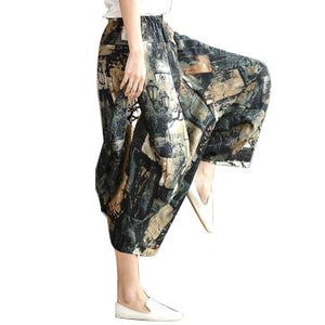 Original Folk Custom Harem Spring Loose large Yoga Wide Legs Pants