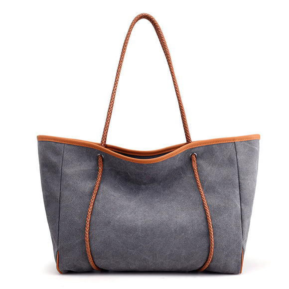 Women Canvas Minimalist Pastel Tote Bag Handbag Leisure Travel Shoulder Bag Large Capacity Weekender