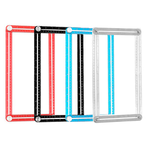 Drillpro Muiti-color Aluminum Template Ruler Multifunction Four Square Folding Ruler