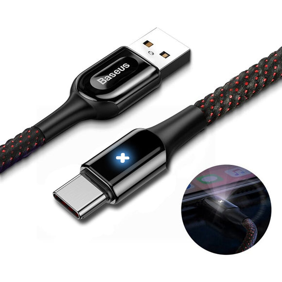 Baseus X-type Light Type C 3A Fast Charging USB C Data Cable 1m/3.33ft for Huawei P20 Xiaomi Mi8