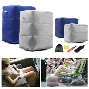 Airplane Train Travel Inflatable Foot Rest Portable Pillow Pad Cushion With Pump