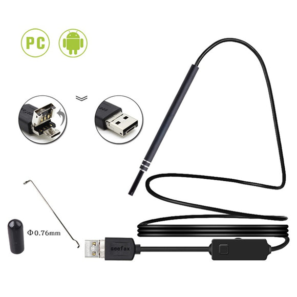 2 in 1 USB Endoscope Camera Visual Ear Otoscope Endoscope Borescope Inspection for Android PC