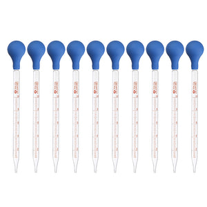 10Pcs/Lot 1/2/5/10ml Plastic Head Graduated Glass Dropper Pipette With Scale