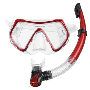 PVC Snorkel Set Snorkel Diving Mask Wide View Tempered Glass Anti-Leak Dry Top Snorkel Professional Snorkeling Set for Adult Youth