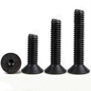 Suleve M2CH5 50Pcs M2 Hex Socket Countersunk Flat Head Screw Carbon Steel 10.9 Grade 4/5/6/8/10/12/14/16mm Optional