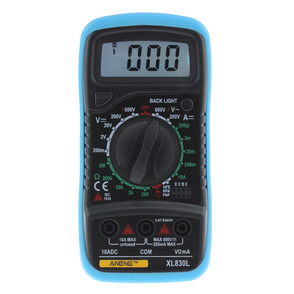 ANENG XL830L LCD Digital Multimeter Current Voltage Resistance Transistor Temperature Tester