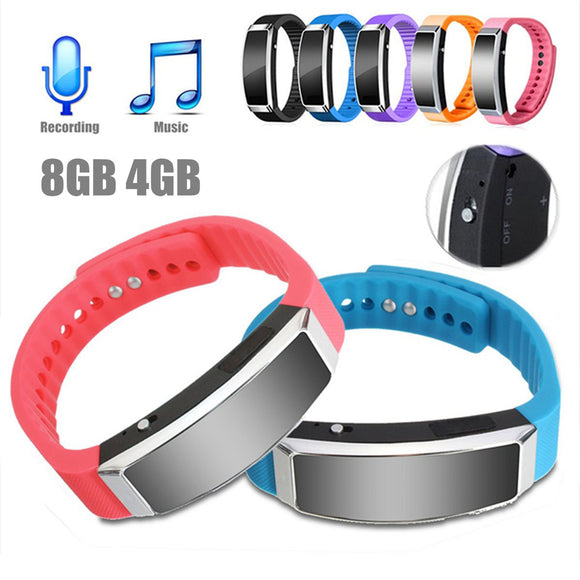 Digital 4GB/8GB Voice Recorder Wristband Bracelet USB Sound Dictaphone MP3 Mic