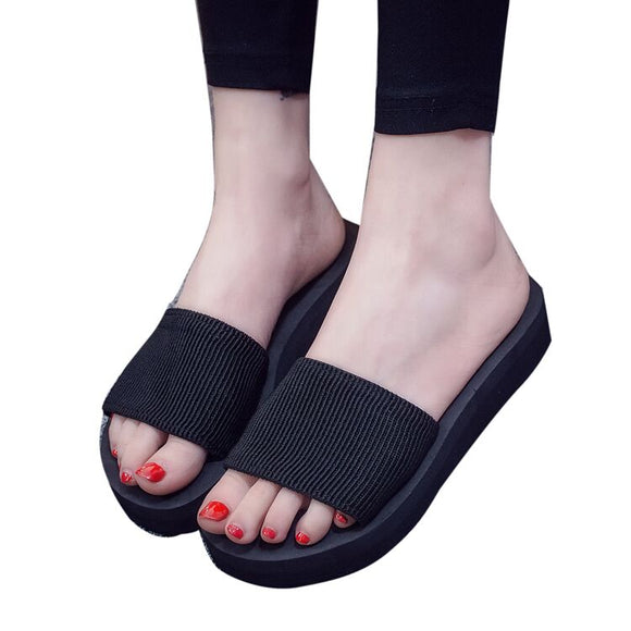 Women Summer One Word Drag Foam Sand Beach Slipper Non-slip EVA Muffled Thick Bottom Sandals