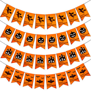 1 Set Halloween Hanging Holiday Party Decoration Ornaments DIY Pull Flag Castle Pumpkin Bat Witch