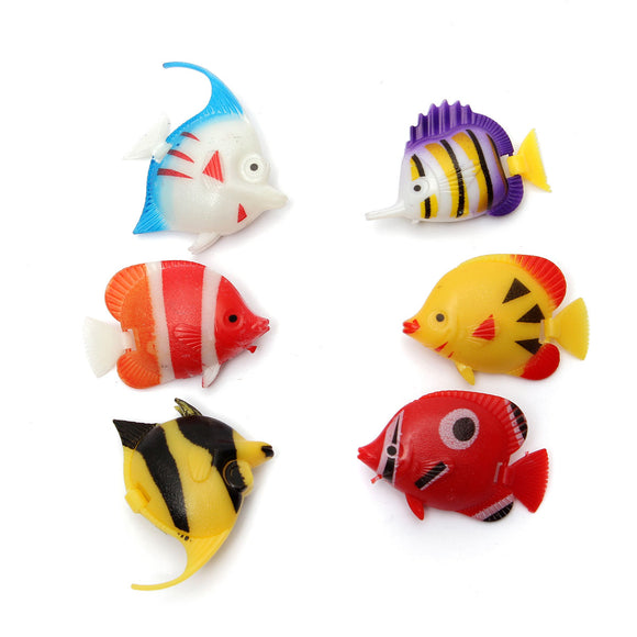 6pcs Aquarium Fish Tank Artificial Fish Multicolor Fish Ornament Decoration