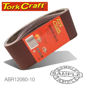 SANDING BELT 75 X 610MM 60 GRIT 10/PACK