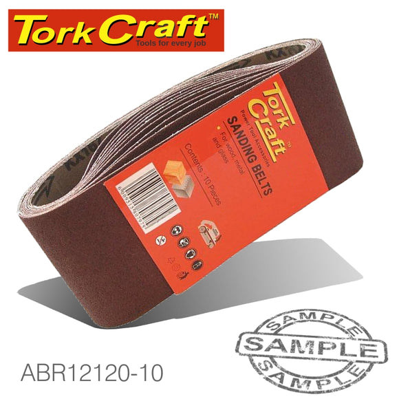 SANDING BELT 75 X 610MM 120GRIT 10/PACK