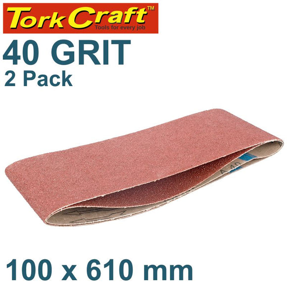 SANDING BELT 100 X 610MM 40GRIT 2/PACK