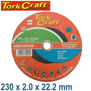 CUTTING DISC MULTI PURPOSE 230 X 2.0 X 22.2MM FOR STEEL SS PVA STONE